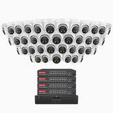 H800X - 4K 64 Channel 40 Cameras PoE Security System, 1/1.8'' BSI Sensor, f/1.6 Aperture (0.003 Lux), Siren & Strobe Alarm,Two-Way Audio, Human & Vehicle Detection, Perimeter Protection, Works with Alexa